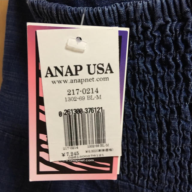 ANAP(アナップ)の新品タグ付き ANAP デニムワンピース レディースのワンピース(ミニワンピース)の商品写真