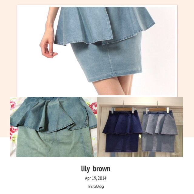 Lily Brown(リリーブラウン)のデニムペプラムスカート♡ レディースのスカート(ミニスカート)の商品写真