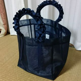 ラドロー(LUDLOW)のラドロー  グレープハンドル ネイビー シースルー(かごバッグ/ストローバッグ)