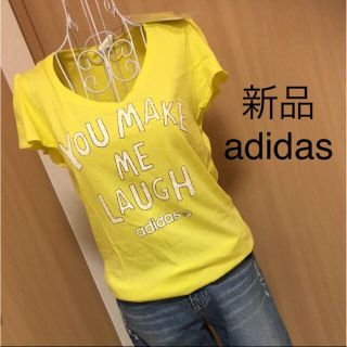 アディダス(adidas)の専用 新品 adidas アディダス フリル袖 イエロー Tシャツ(Tシャツ(半袖/袖なし))