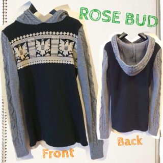 ローズバッド(ROSE BUD)のROSE BUD♡異素材mixパーカー(パーカー)