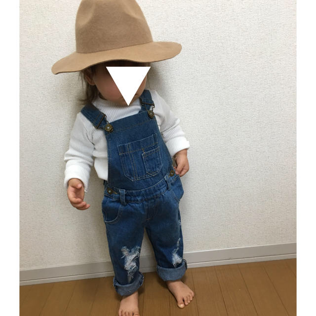 ★saas'shop様専用★ダメージデニムサロペット キッズ/ベビー/マタニティのベビー服(~85cm)(パンツ)の商品写真