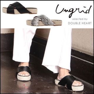 アングリッド(Ungrid)のUngrid ジュートサンダル S ブラック 新品未使用 (サンダル)