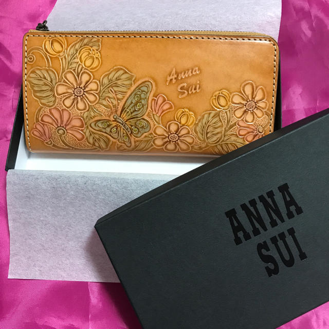 ANNA SUI アナスイ 牛革 長財布 (L字ファスナー)