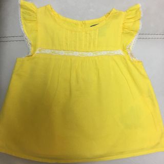 ベビーギャップ(babyGAP)のbaby gap 黄色 フリルトップス 80cm(シャツ/カットソー)