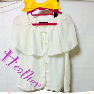 ヘザー(heather)のHeather☆襟フリル(カットソー(半袖/袖なし))