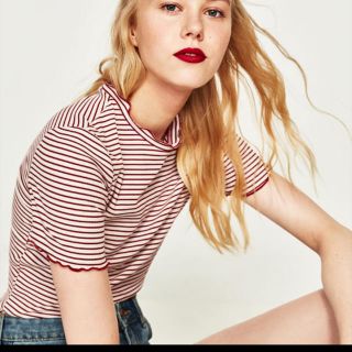 ザラ(ZARA)のリブ編みクロップトップス ZARA(Tシャツ(半袖/袖なし))