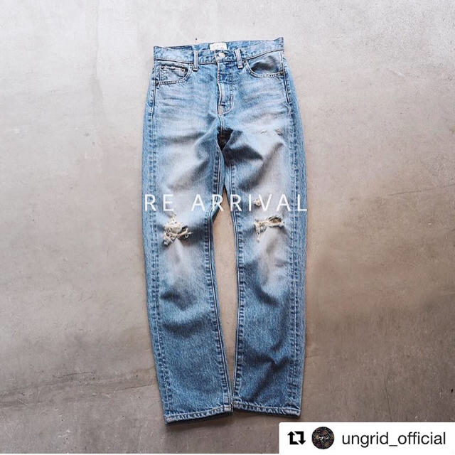 新品タグ付き ungrid ハイウエスト ストレート ジーンズ