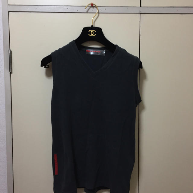 極美品✨ PRADA プラダ オールド 長袖Tシャツ 赤タグ ブラック Lサイズ