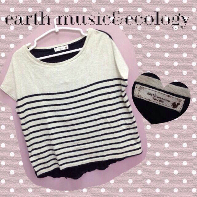 earth music & ecology(アースミュージックアンドエコロジー)のearth パネルボーダーカットソー レディースのトップス(カットソー(半袖/袖なし))の商品写真