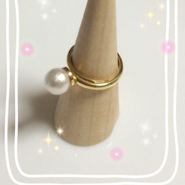 140☆8mmコットンパールのリング♡ レディースのアクセサリー(リング(指輪))の商品写真