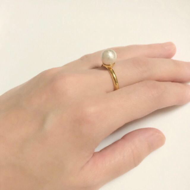 140☆8mmコットンパールのリング♡ レディースのアクセサリー(リング(指輪))の商品写真