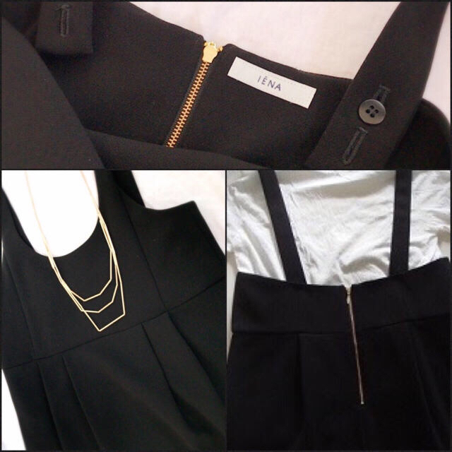 IENA(イエナ)のIENA 高級 ジャンパースカート 黒 サロペットスカート 未使用 レディースのワンピース(ひざ丈ワンピース)の商品写真