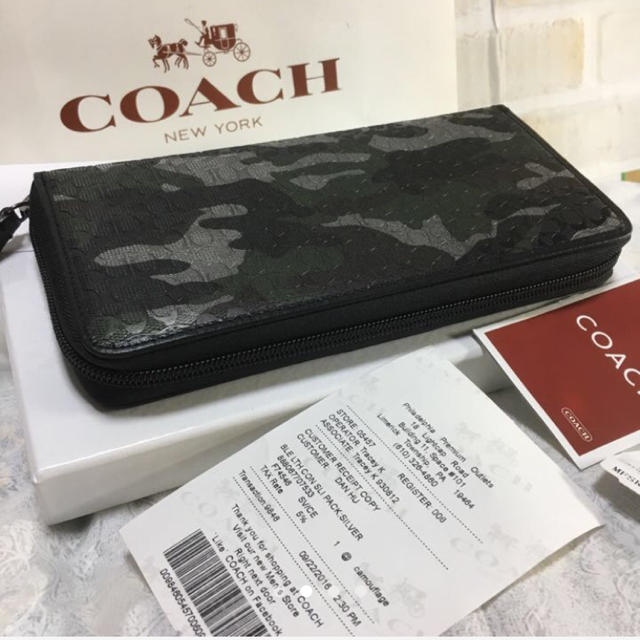 COACH(コーチ)のプレゼントにも❤️新品コーチ正規品ラウンドファスナー長財布F74546グレー系 メンズのファッション小物(長財布)の商品写真