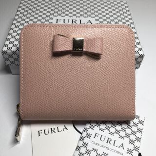 コーチ(COACH)のFURLA★折り財布 リボン付き ピンク 定価2.4万円(財布)