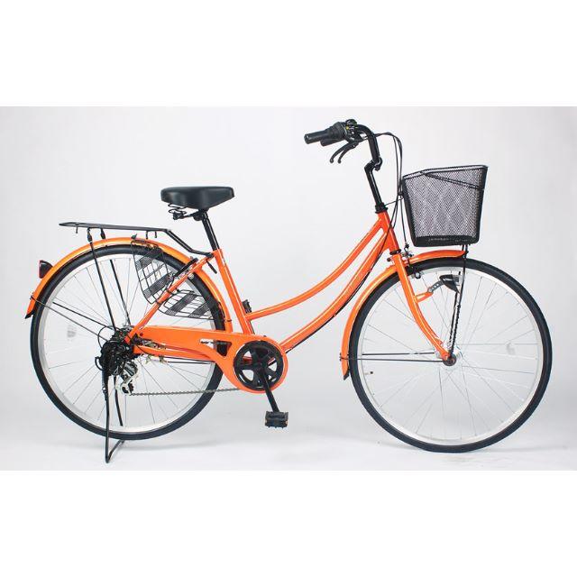 新品☆送料無料 ママチャリ 軽快車 26インチ オレンジの通販 by 新品☆送料無料 ママチャリ 軽快車 26インチ オレンジの通販 by