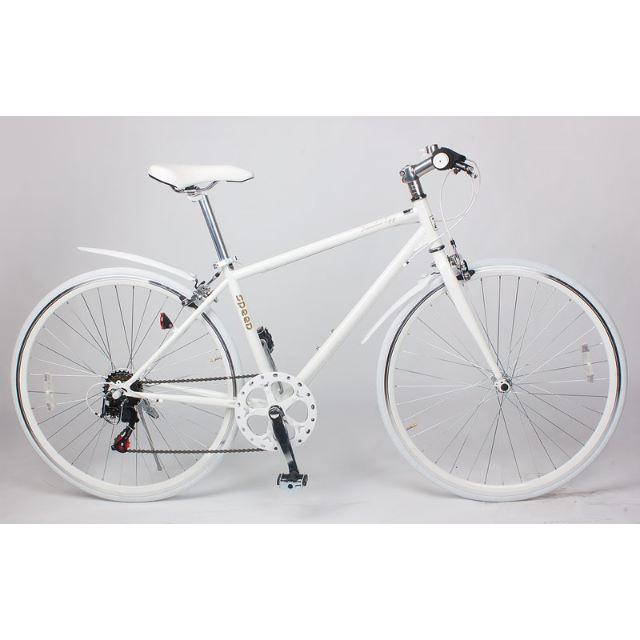 新品★送料無料　【700×28c】クロスバイク　シマノ6段ギア　ホワイト スポーツ/アウトドアの自転車(自転車本体)の商品写真