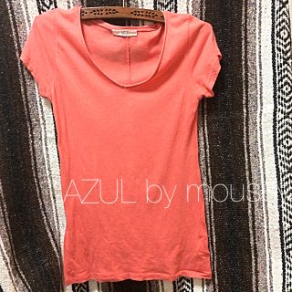 アズールバイマウジー(AZUL by moussy)のマウジー AZUL by moussy Tシャツ V コーラル ピンク(Tシャツ(半袖/袖なし))