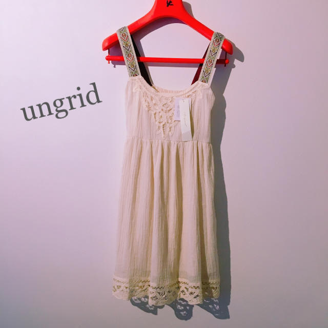 Ungrid(アングリッド)の新品未使用❤️ungridレースキャミワンピース レディースのワンピース(ひざ丈ワンピース)の商品写真