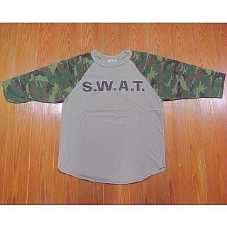 ▼SWAT 迷彩ラグランTシャツ 七分袖▼アーミー◎男女(Tシャツ(長袖/七分))