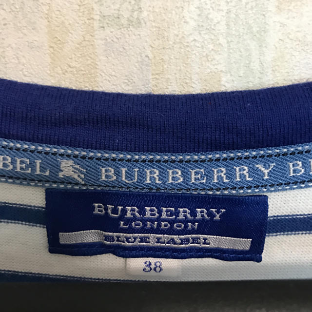 BURBERRY BLUE LABEL(バーバリーブルーレーベル)のバーバリーブルーレーベル ボーダー ロゴ ホースマーク カットソーワンピース レディースのワンピース(ミニワンピース)の商品写真