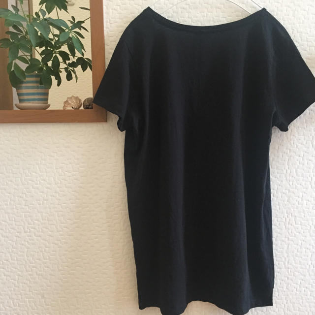 ZARA(ザラ)のZARA Vネック 半袖Tシャツ ブラック レディースのトップス(Tシャツ(半袖/袖なし))の商品写真