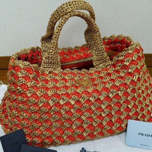 PRADA - 【極美品】新品未使用✱PRADA✱カナパ✱ラフィア✱カゴバッグ