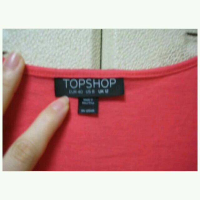 TOPSHOP(トップショップ)のTOPSHOP☆ロング丈Tシャツ赤ピンク レディースのトップス(Tシャツ(半袖/袖なし))の商品写真