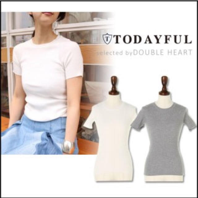 TODAYFUL(トゥデイフル)のTODAYFUL 半袖リブニット レディースのトップス(カットソー(半袖/袖なし))の商品写真