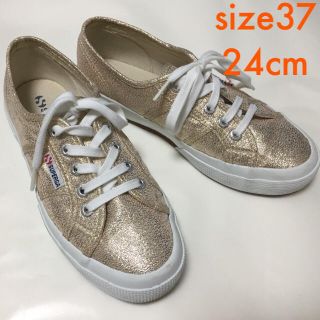 スペルガ(SUPERGA)の美品SUPERGA37ゴールドスニーカー スペルガ24cm(スニーカー)