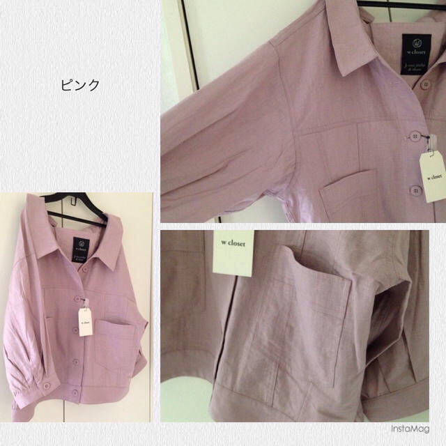 w closet(ダブルクローゼット)のkinakonekoさん専用☆麻レーヨンGジャン風羽織りシャツ ピンク レディースのトップス(シャツ/ブラウス(長袖/七分))の商品写真