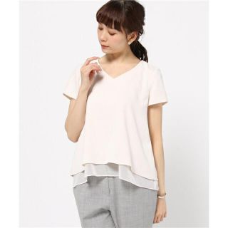 ナチュラルビューティーベーシック(NATURAL BEAUTY BASIC)のnatural beauty basic ピンク シフォンティアードブラウス(シャツ/ブラウス(半袖/袖なし))