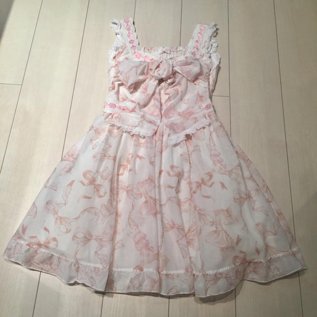 LIZ LISA - リズリサ リボン柄ワンピース 美品の通販 by ゆりあ LIZ LISA - リズリサ リボン柄ワンピース 美品の通販 by ゆりあ