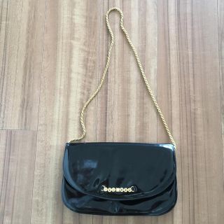 セリーヌ(celine)のビンテージ セリーヌ エナメル チェーン バッグ ビジュー(ショルダーバッグ)