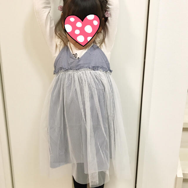 ★新品★ふんわりかわいいチュールワンピース 140cm キッズ/ベビー/マタニティのキッズ服女の子用(90cm~)(ワンピース)の商品写真