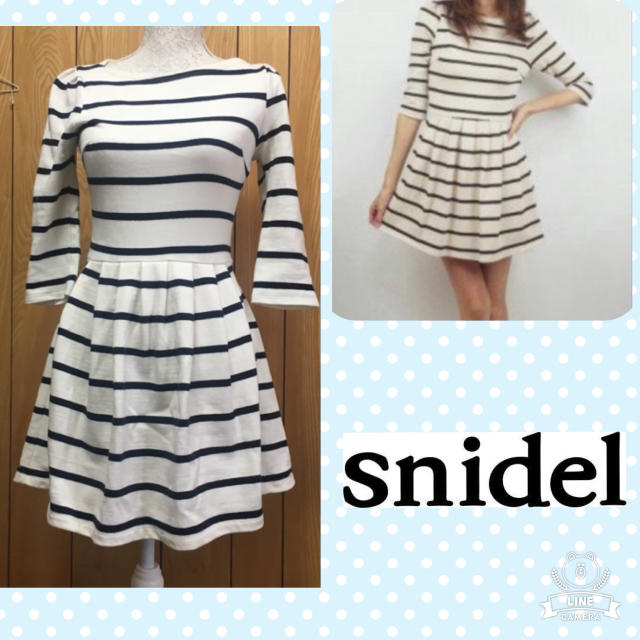 SNIDEL(スナイデル)のsnidel♡ボーダーフレアワンピース【美品】 レディースのワンピース(ひざ丈ワンピース)の商品写真