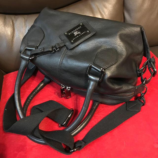 Burberryブラックレザーミニボストン Burberryブラックレザーミニボストン