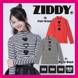 ジディー(ZIDDY)の新品☆ZIDDY/ジディ ショートハイネックボーダーTシャツ Fサイズ(Tシャツ/カットソー)