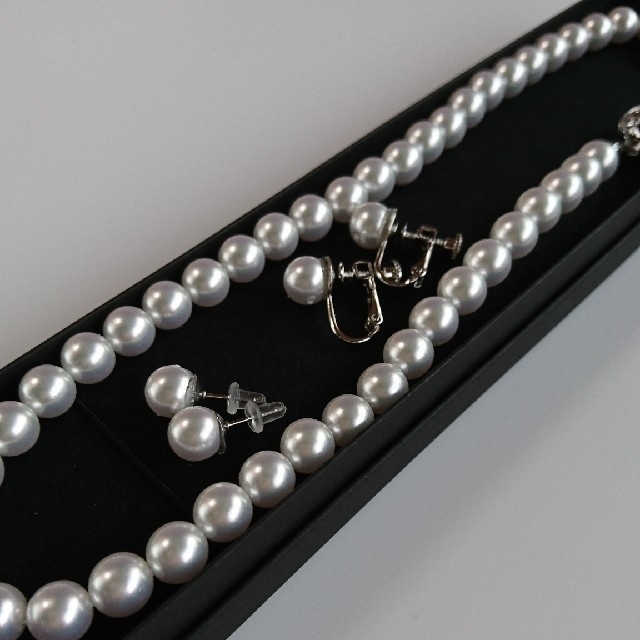 【商品説明】花珠真珠風ネックレス レディースのアクセサリー(ネックレス)の商品写真