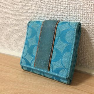 コーチ(COACH)のコーチ 折り財布 水色(財布)