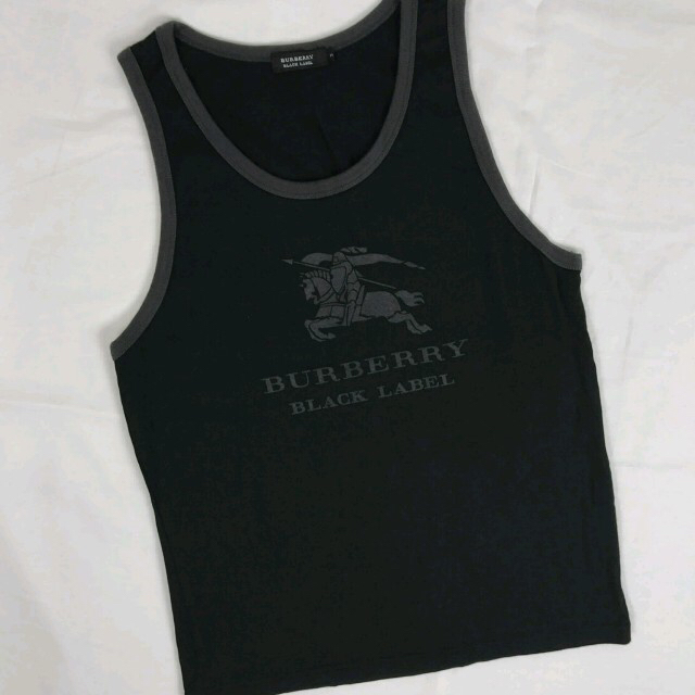 BURBERRY(バーバリー)の美品 BURBERRY BLACK LABEL タンクトップ ブラック サイズ3 メンズのトップス(Tシャツ/カットソー(半袖/袖なし))の商品写真