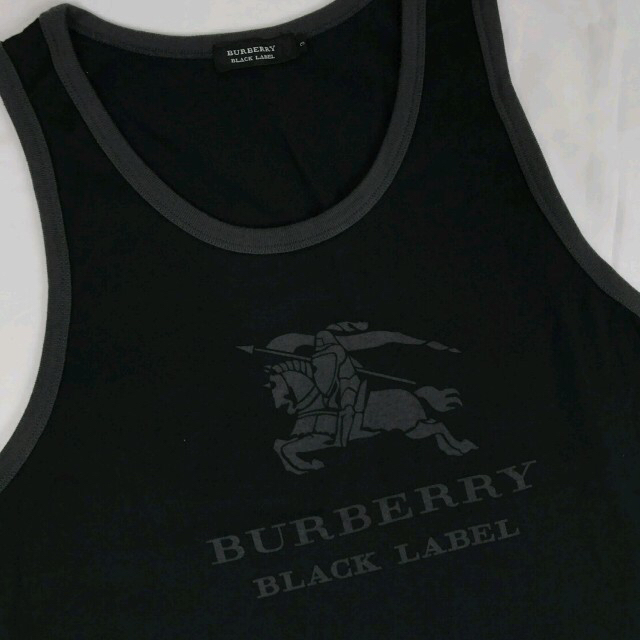 BURBERRY(バーバリー)の美品 BURBERRY BLACK LABEL タンクトップ ブラック サイズ3 メンズのトップス(Tシャツ/カットソー(半袖/袖なし))の商品写真