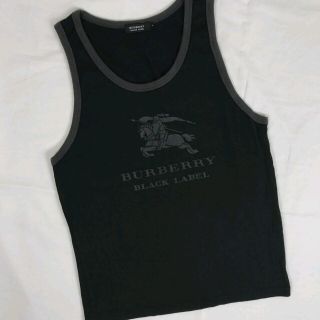 バーバリー(BURBERRY)の美品 BURBERRY BLACK LABEL タンクトップ ブラック サイズ3(Tシャツ/カットソー(半袖/袖なし))