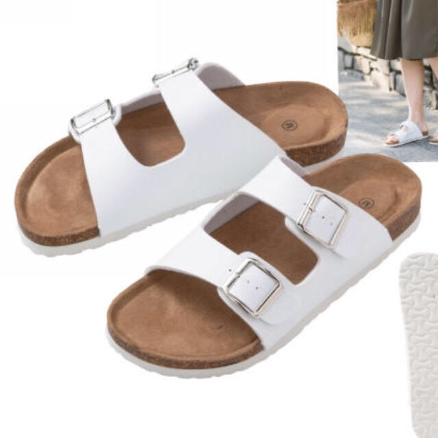 ビルケンタイプ  コンフォートサンダル  白  M レディースの靴/シューズ(サンダル)の商品写真