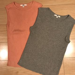 ユニクロ(UNIQLO)のぴす様専用＊UNIQLO ユニクロ UVカット リブ ノースリーブ セット(カットソー(半袖/袖なし))