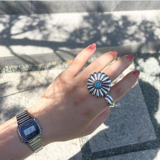 【大人気リング】flower turquoise silver ring(リング)