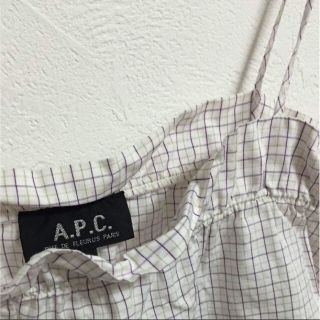 アーペーセー(A.P.C)の2017SSマーケット♯28 A.P.C 肩紐リボンキャミソール 新品 チェック(キャミソール)