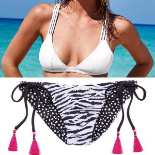 ヴィクトリアズシークレット(Victoria's Secret)の新品✴︎ヴィクシー ホワイトリバーシブルビキニセットXS ヴィクトリア(水着)