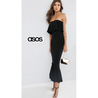 エイソス(asos)の*ASOS*　UK10　結婚式にも♡フリルトップマキシドレス☆(ロングドレス)