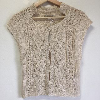 human woman】 長袖ニット (M) 薄手 グレー ヒューマンウーマン